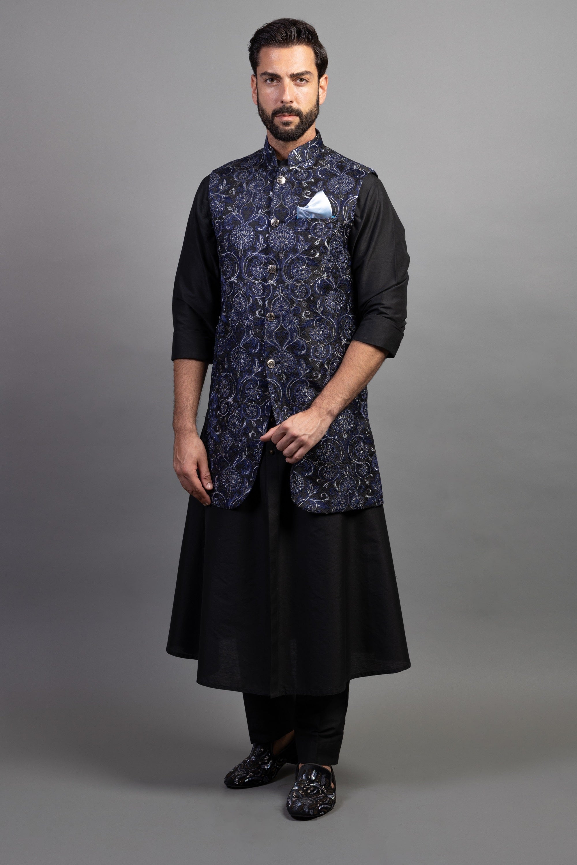 Long Nehru Jacket in Copper Rose main image 0