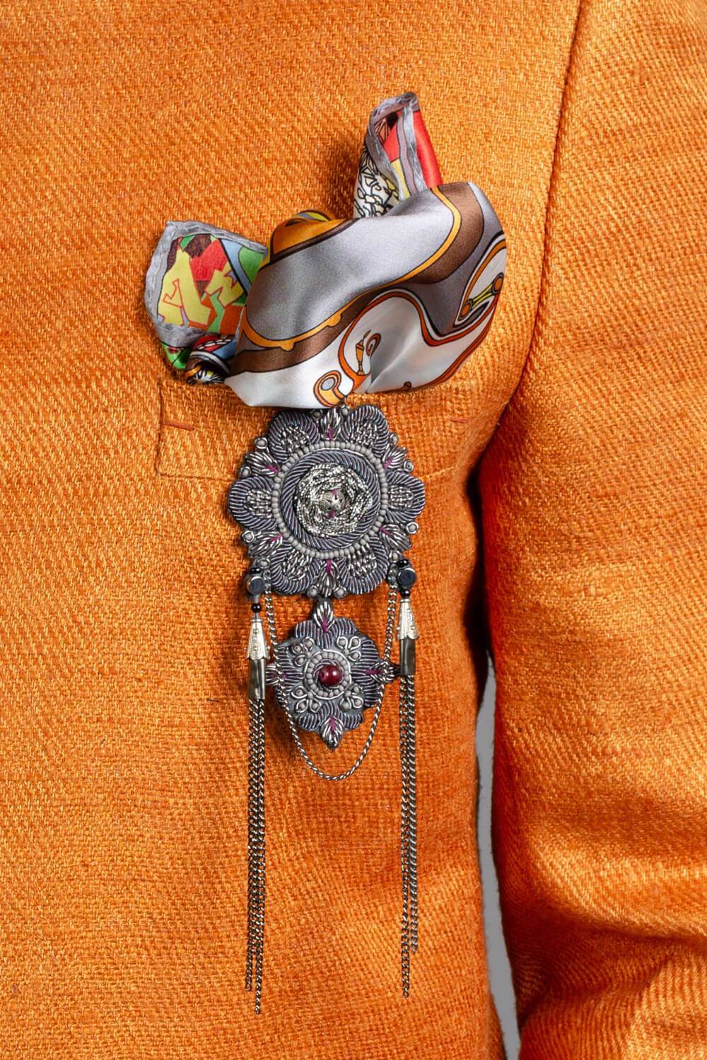 Patch zardosi Brooch