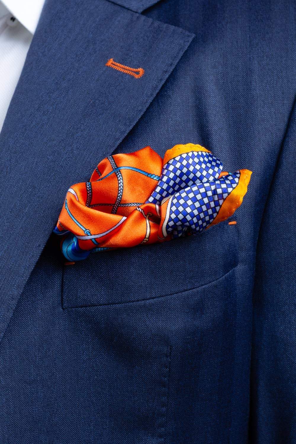 Orange Printed Pocket square