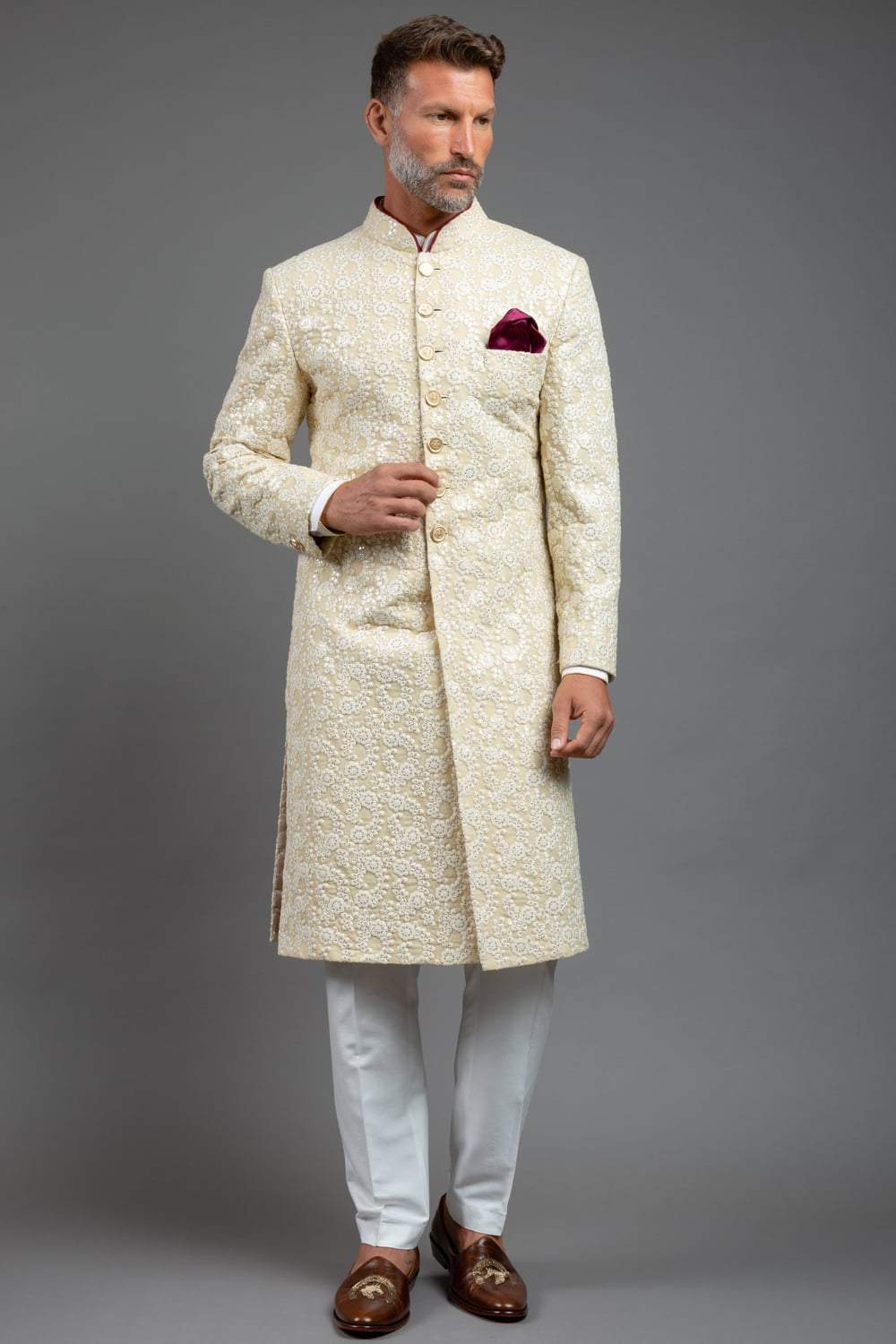 Beige Sherwani