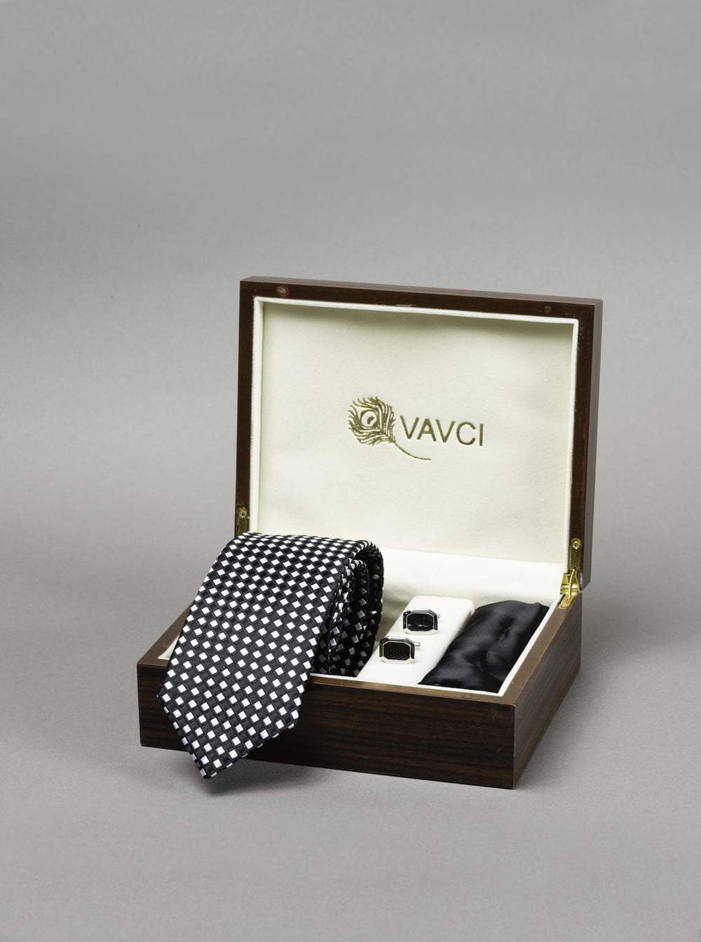 Black And White Printed Tie Box