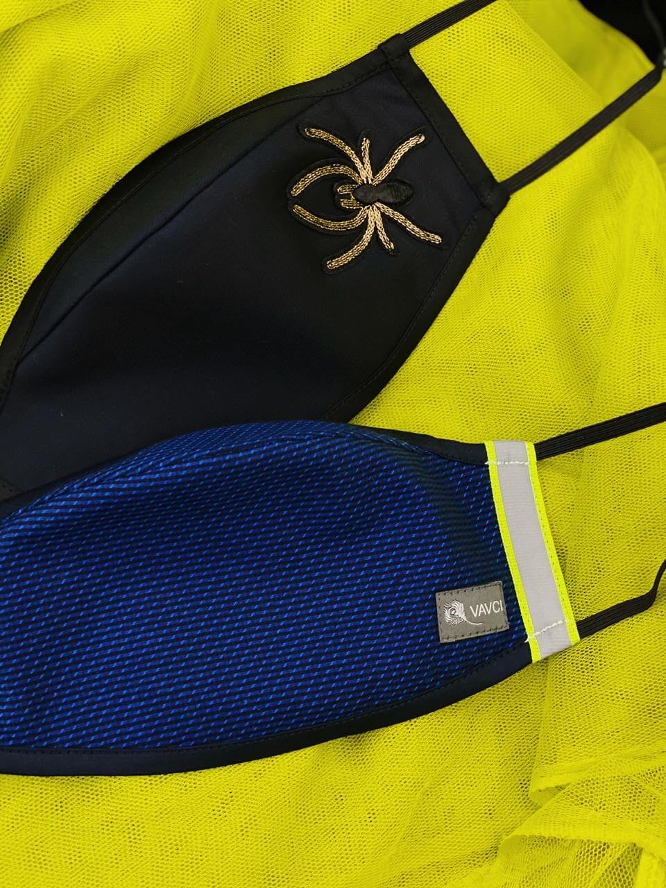 Black Appliqued Mask With Spider