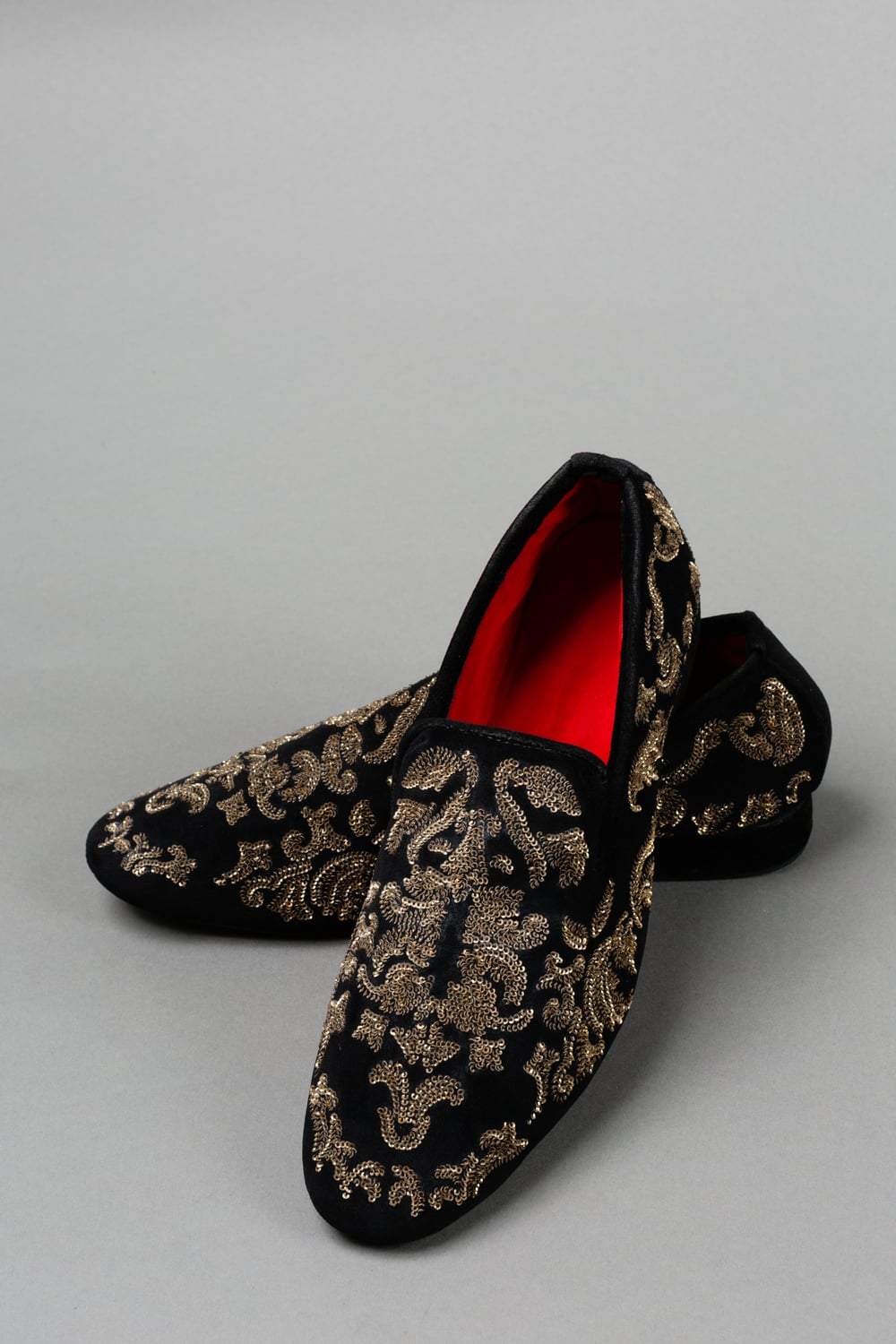 Black Hand Embroidered Shoe VAVCI Black Hand Embroidered Shoe VAVCI
