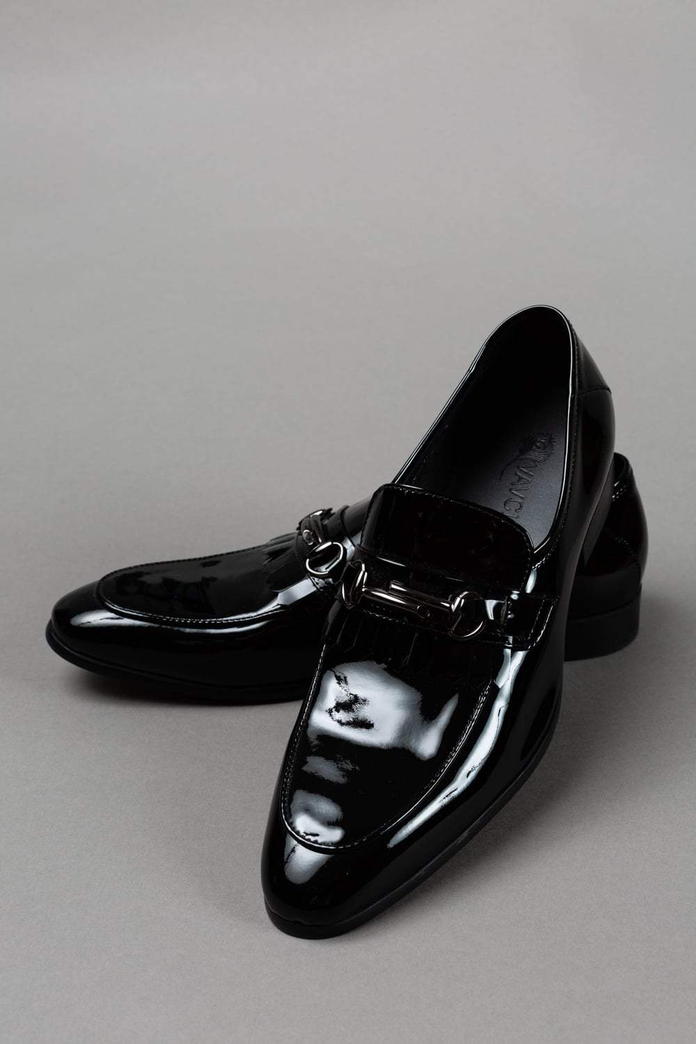 Mens black sale patent dress shoes