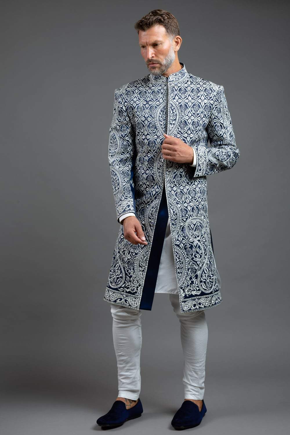 Embroidered sherwani sales