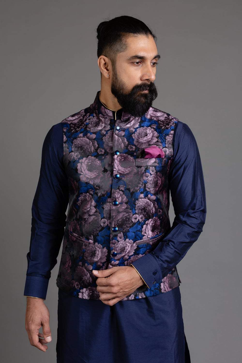 floral nehru jacket