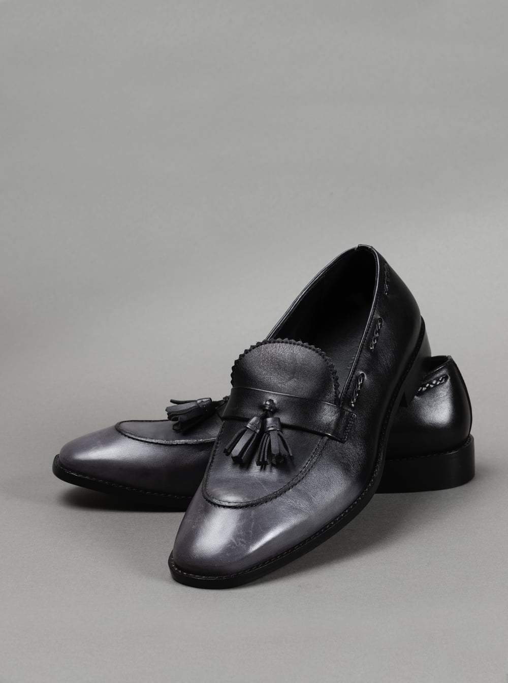 Blue Gray Shaded Bespoke Shoes