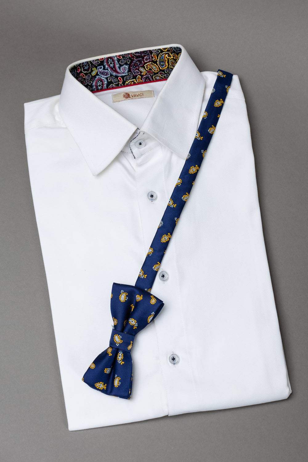 Blue Paisley Pre-Tied Bow Tie