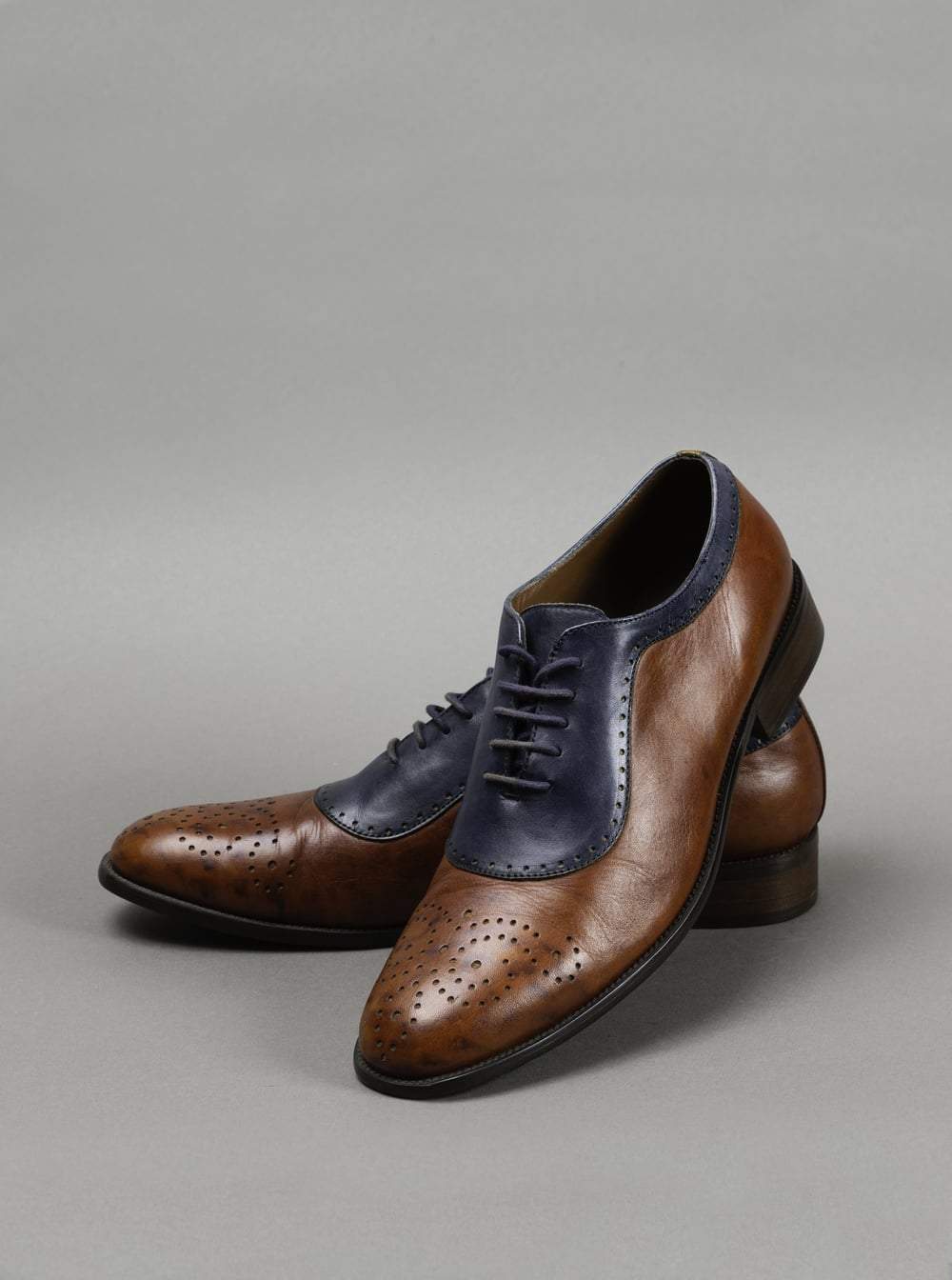 Brown And Blue Bespoke Shoe