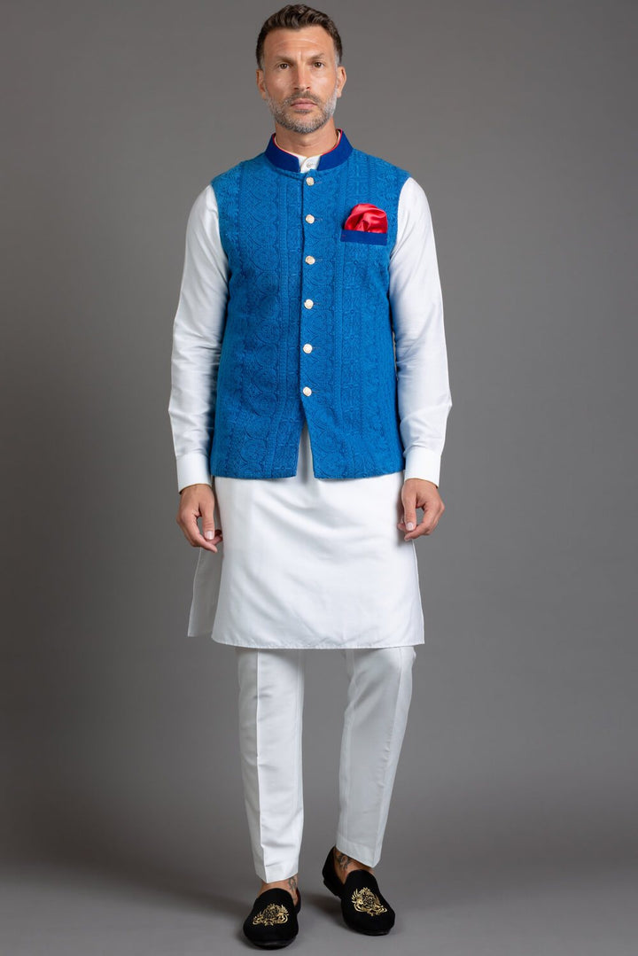 Electric Blue Nehru Jacket