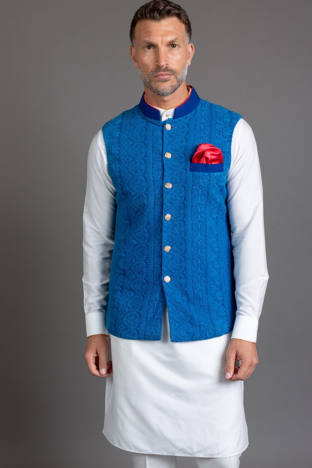 Electric Blue Nehru Jacket