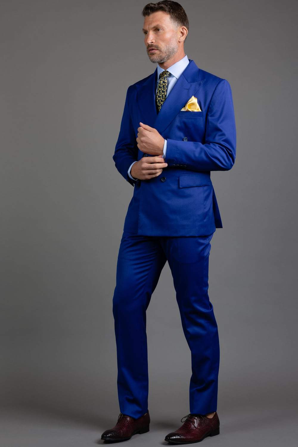 Double Breasted Electric Blue Suit