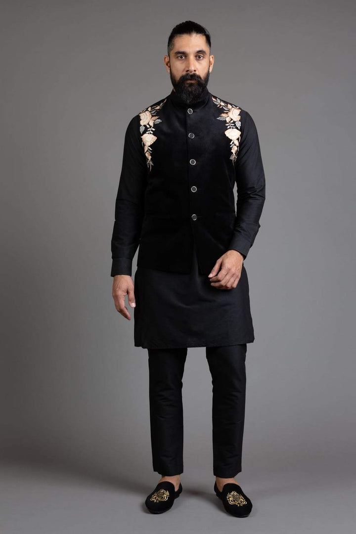 Floral Embroidery  Nehru Jacket