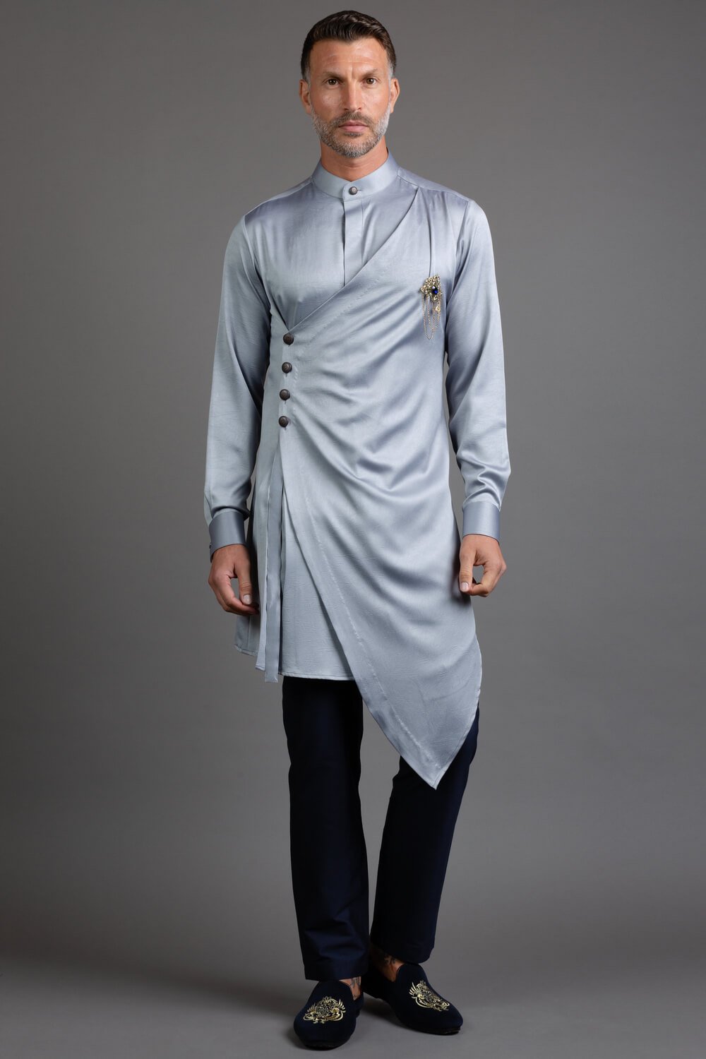 Grey Asymmetric Kurta