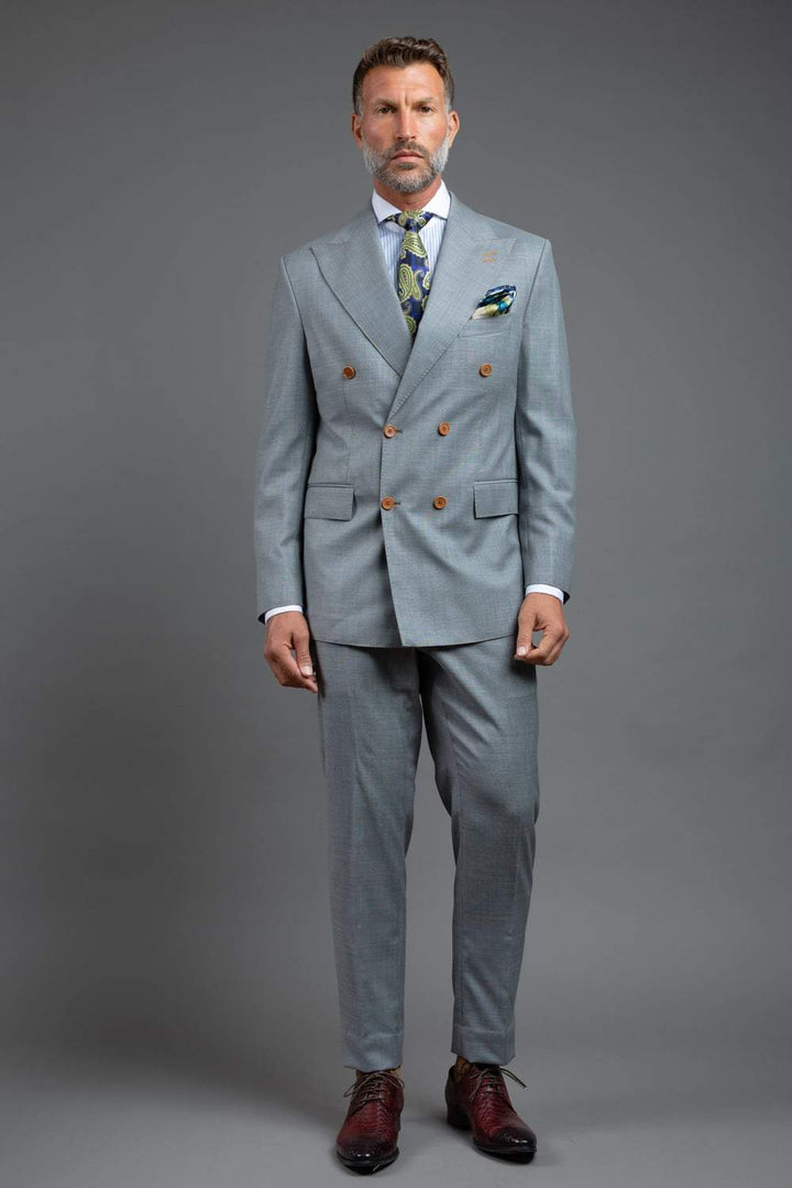 Grey Double Breasted Bespoke Suit