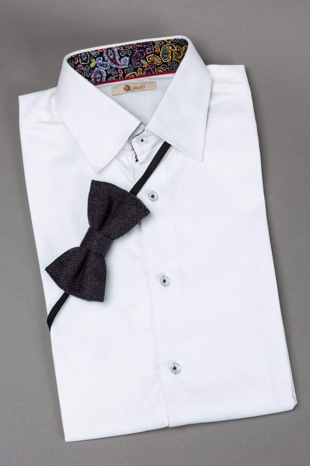 Grey Pre-Tied Bow Tie