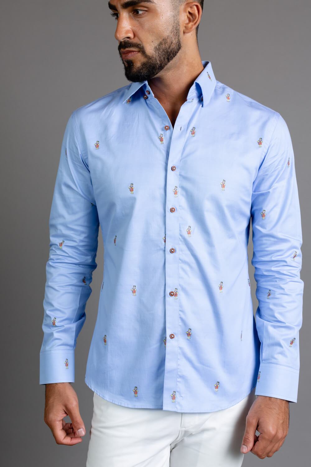 Light Blue Printed Shirt