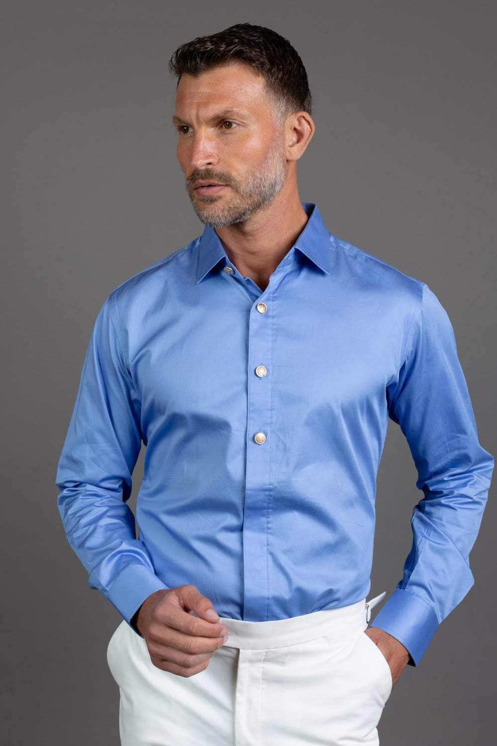 Light blue shop muscle fit shirt