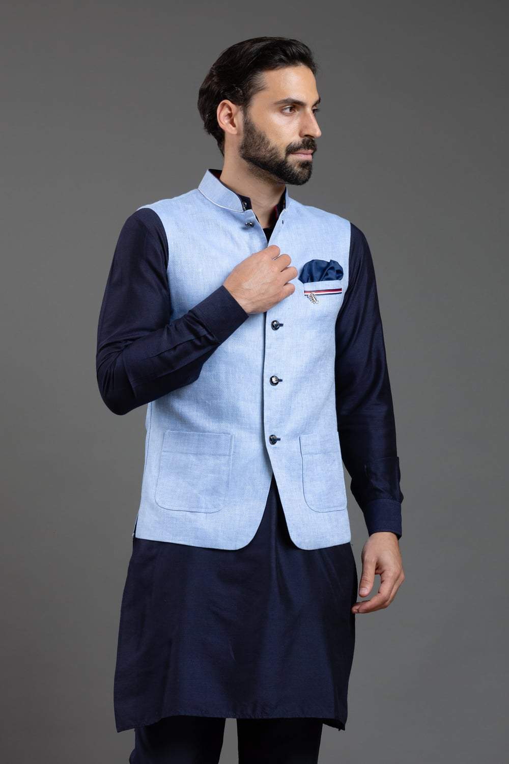 Light Blue Nehru Jacket