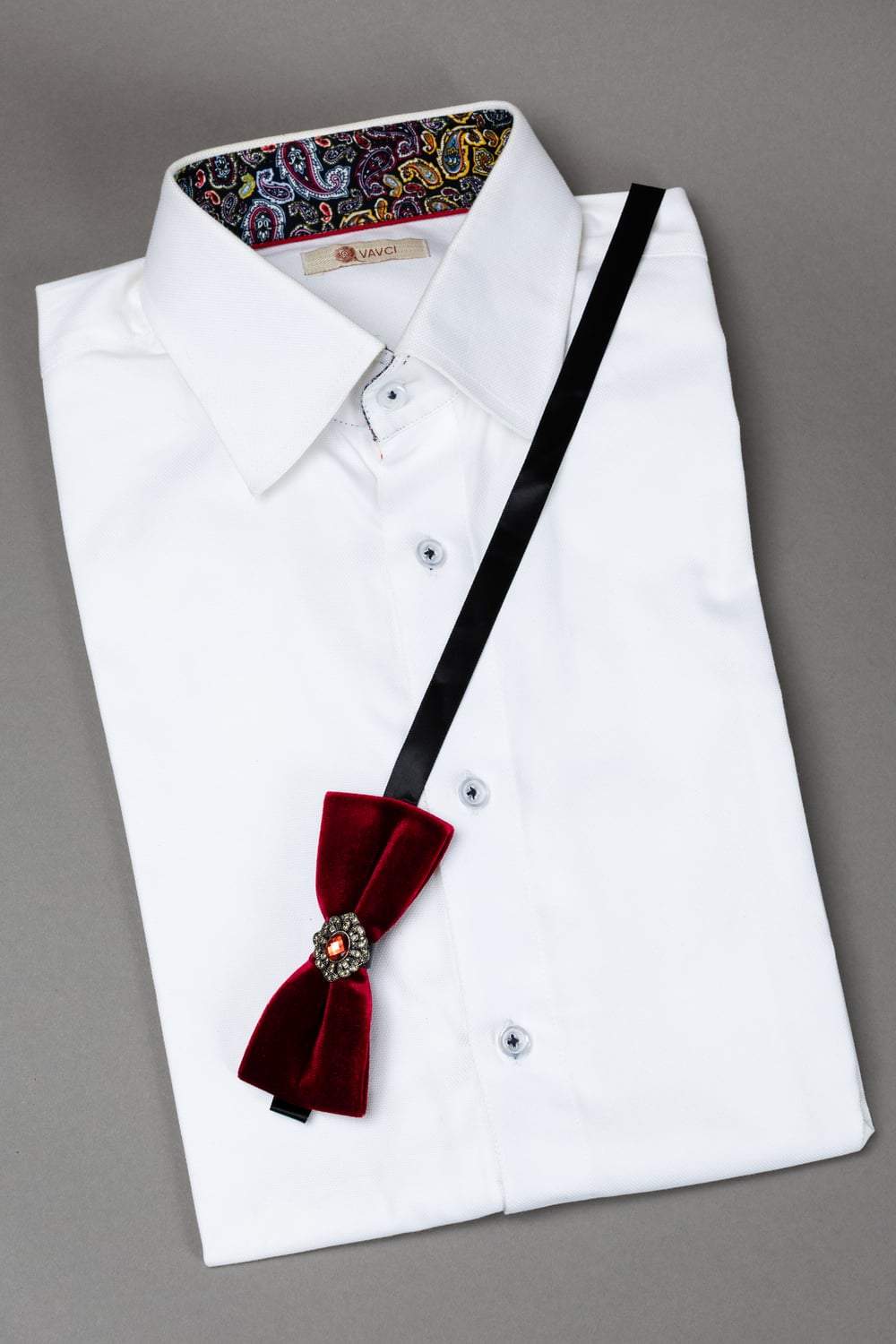 Maroon Velvet Pre-Tied Bow Tie