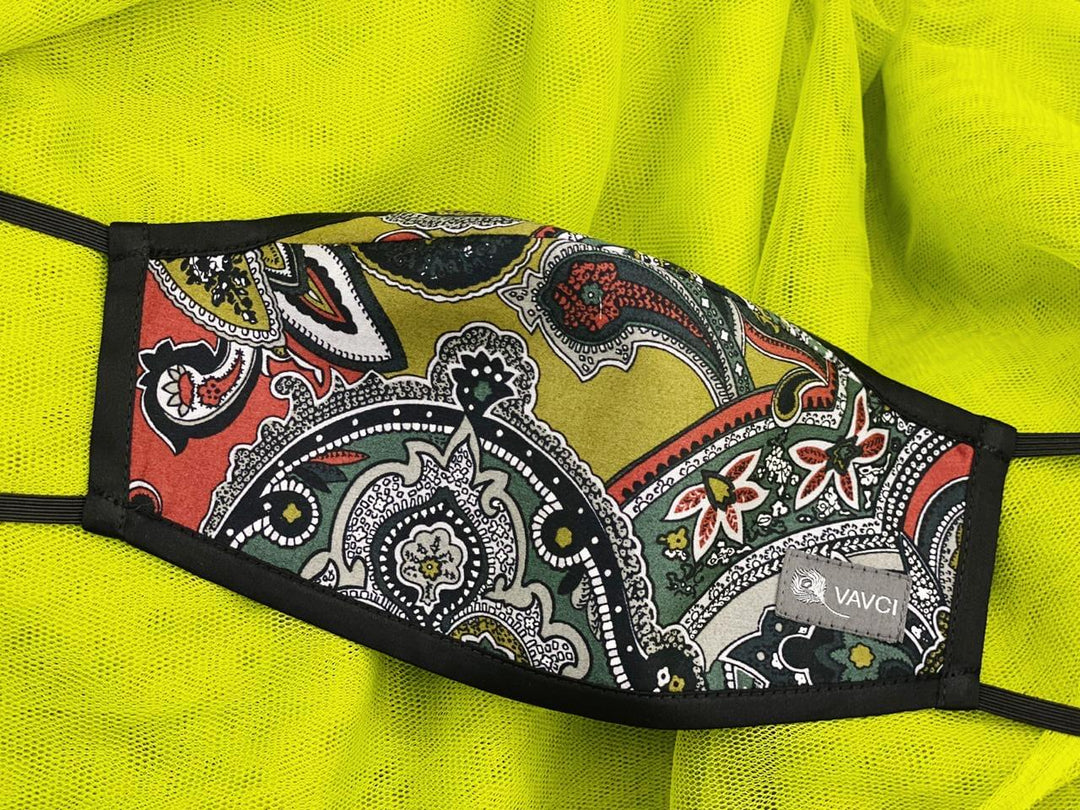 Multi Colored Paisley Print Mask
