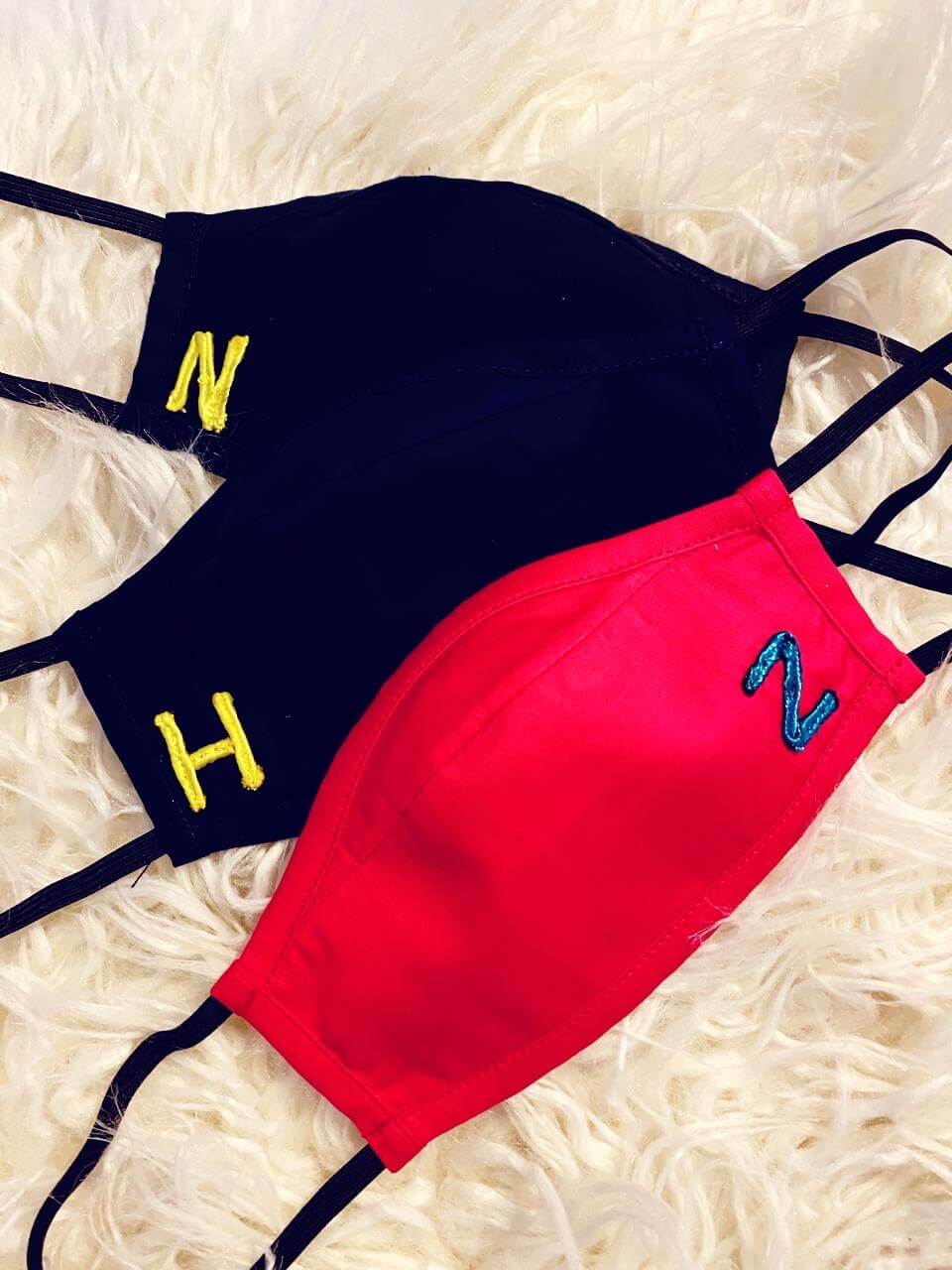 Ribbonwork Initials Mask