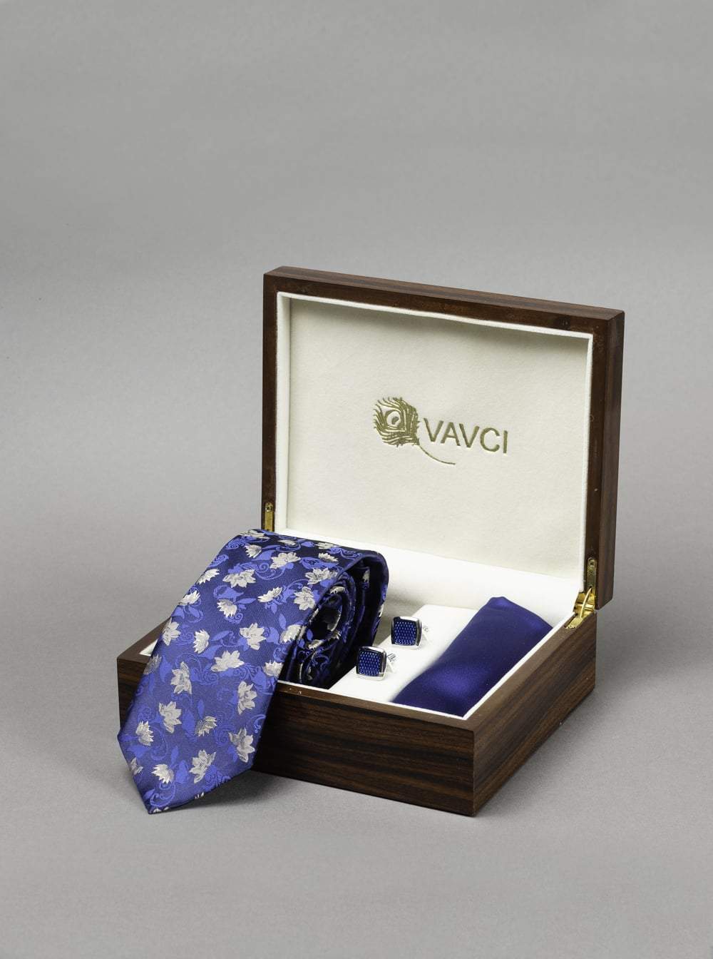 Royal Blue Printed Tie Box