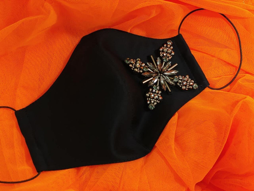 Black Embellished mask