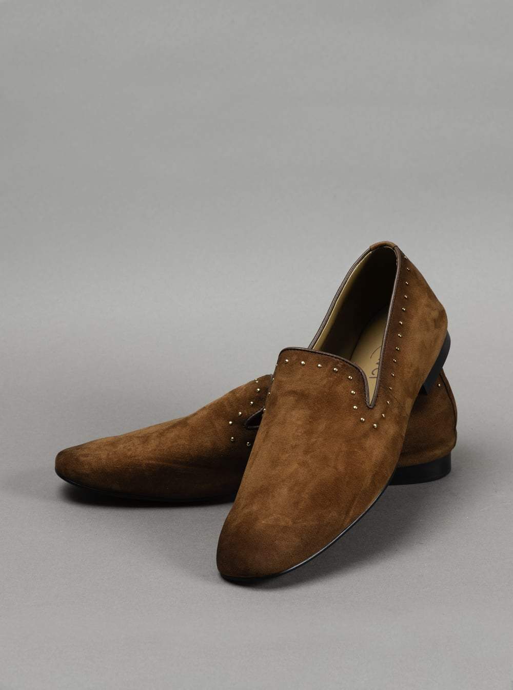 Tan Suede Leather Loafer Shoes
