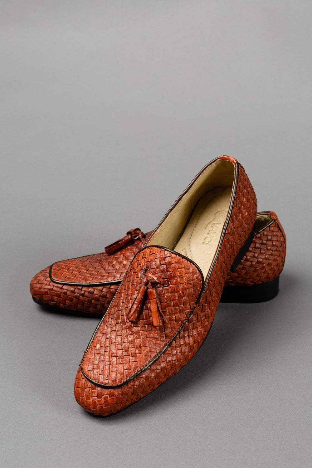 Tan sales woven loafers