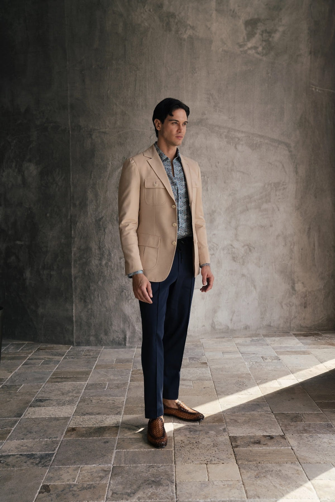 Beige wool blazer, from a business casual for men guide