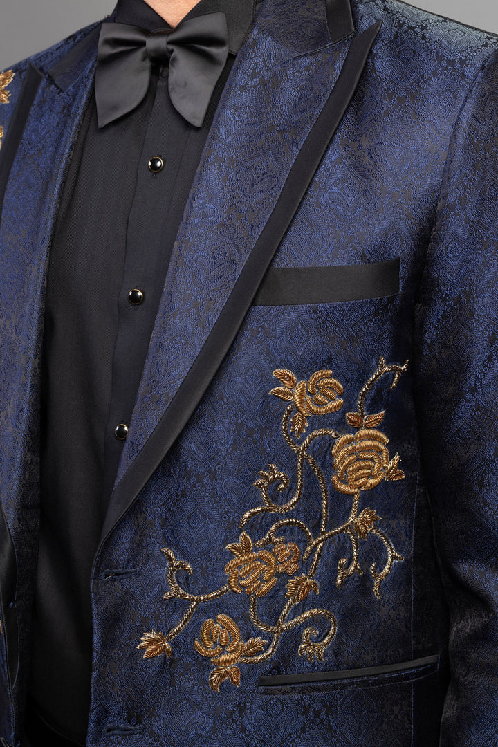 Blue Jacquard Tuxedo