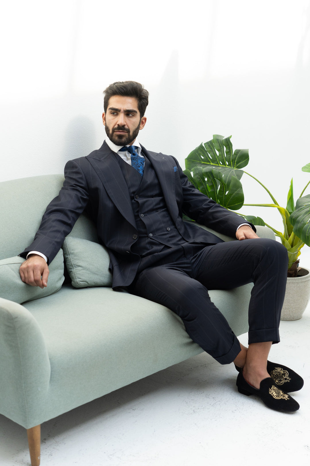 Navy blue 3 piece suit