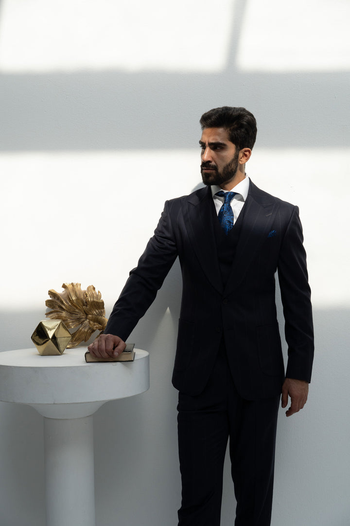 Navy blue 3 piece suit
