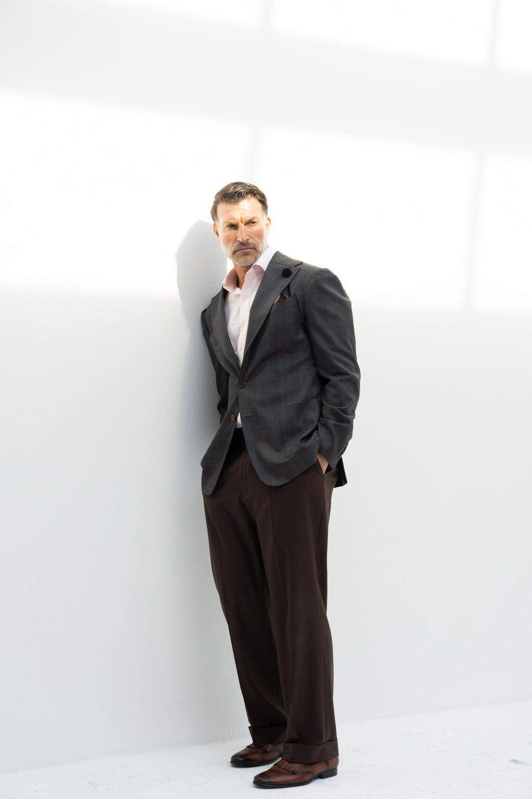 Grey checkered blazer