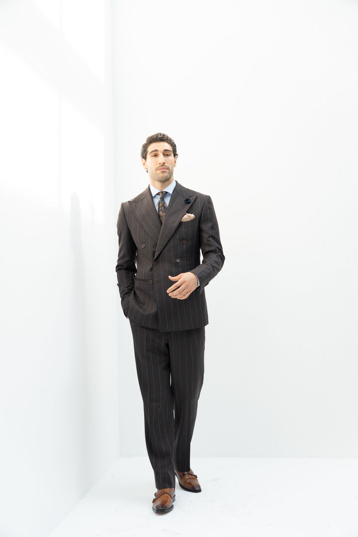 Coffe pinestripe suit