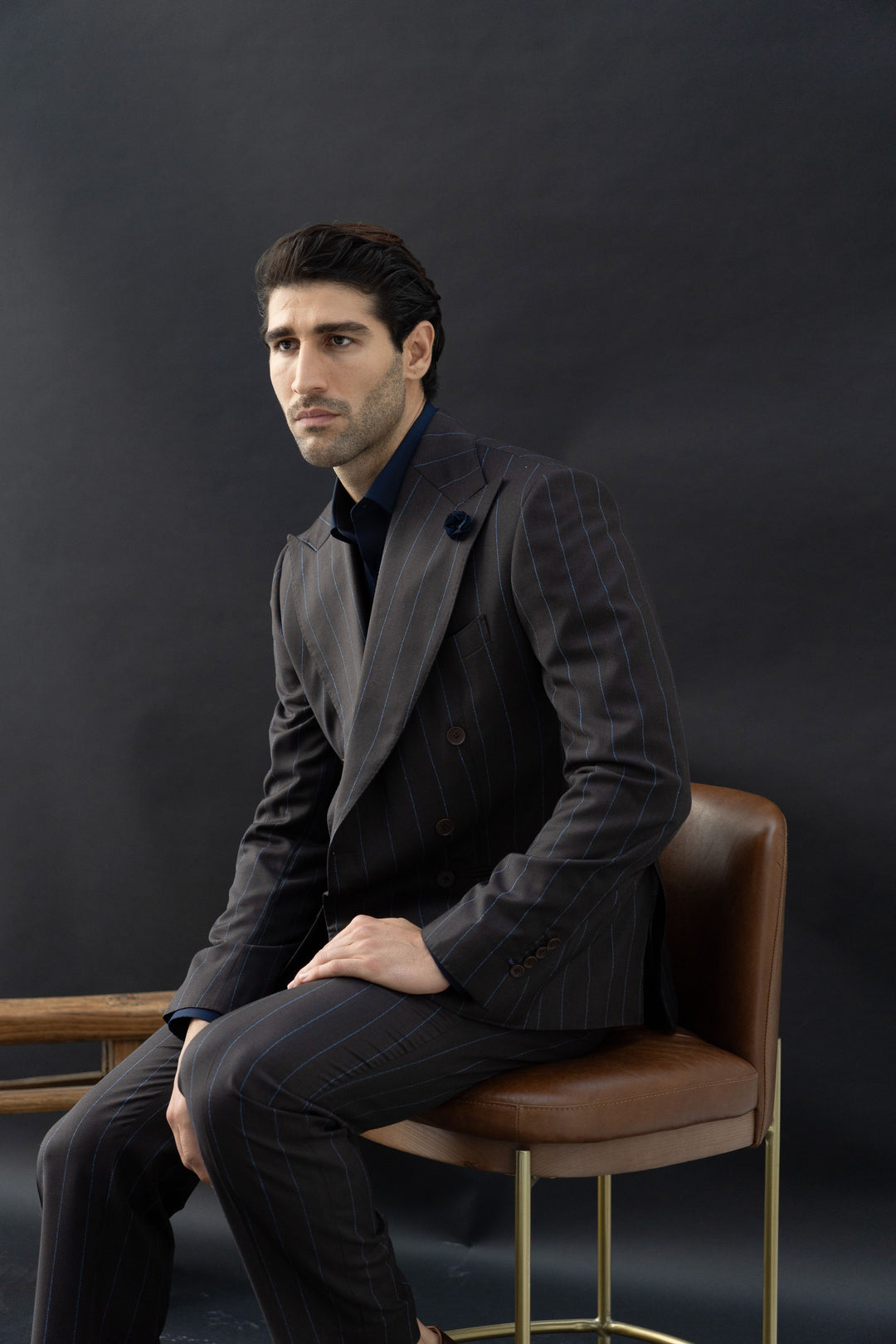 Coffe pinestripe suit