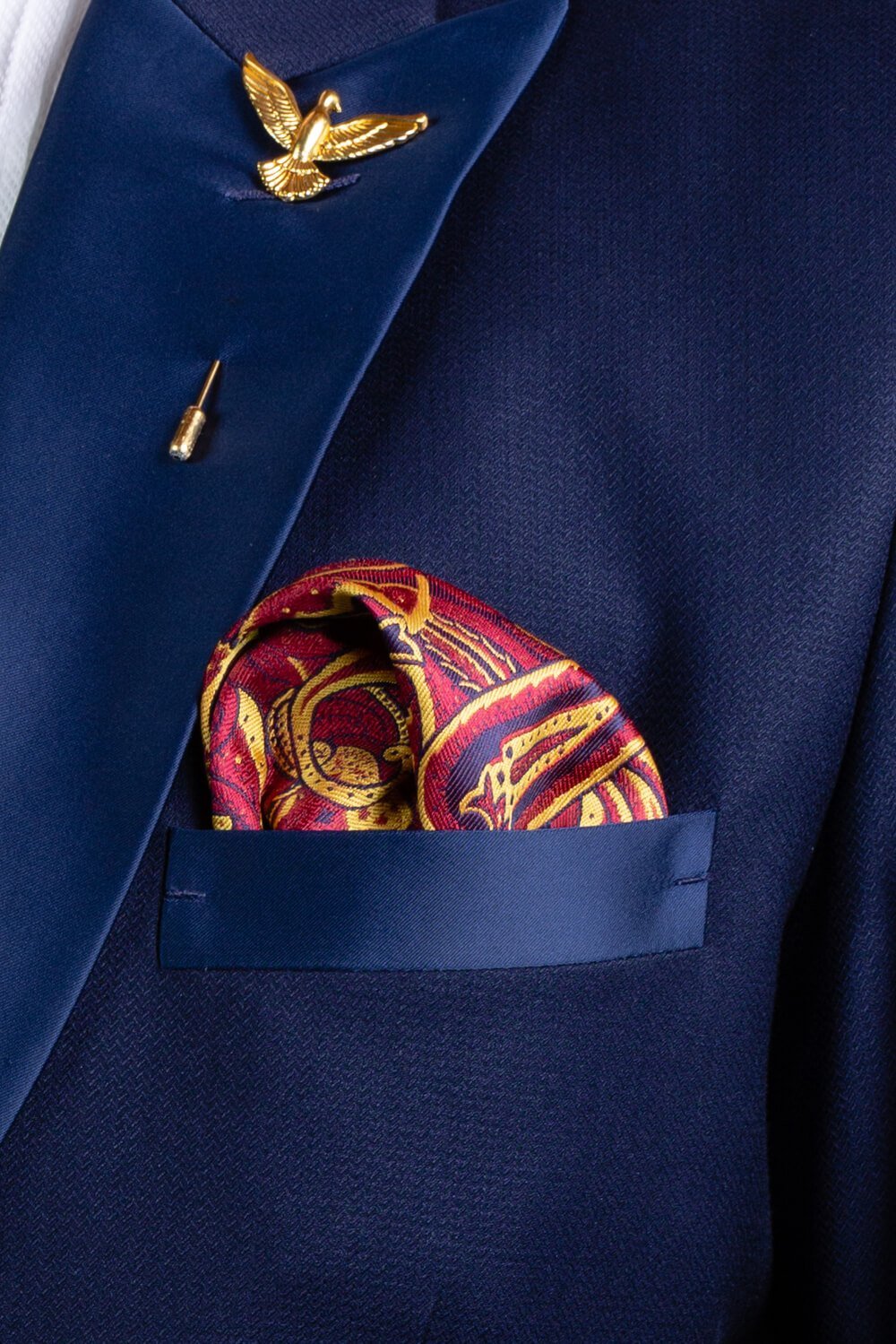 Red printed Pocket square