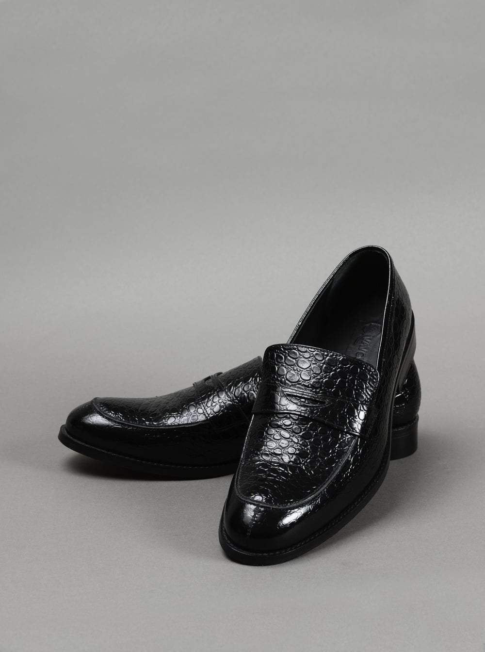 Black Bespoke Loafer Shoes