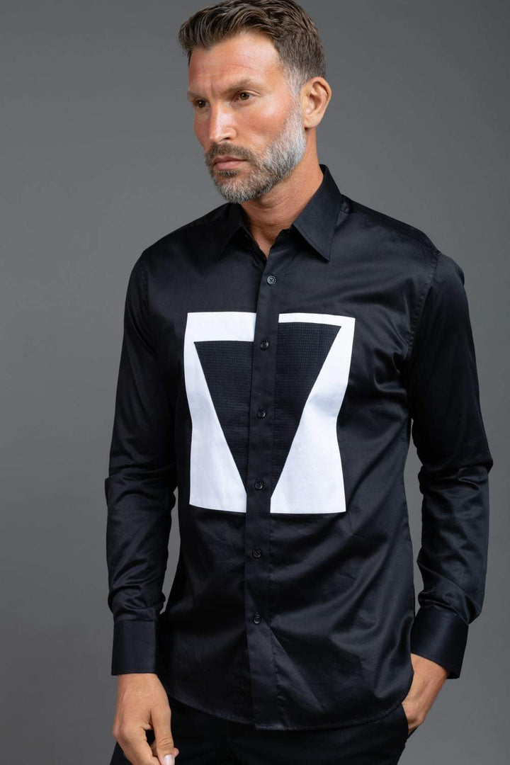 Black Colour Blocked Shirt