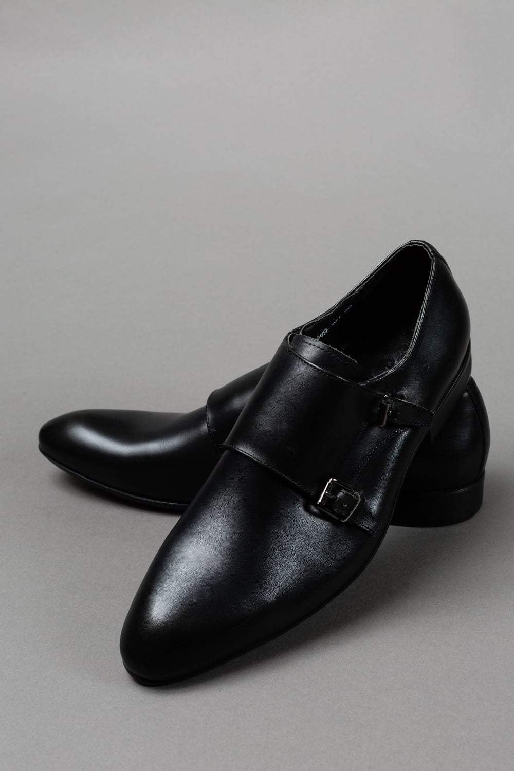 Black Double Monk  Shoes