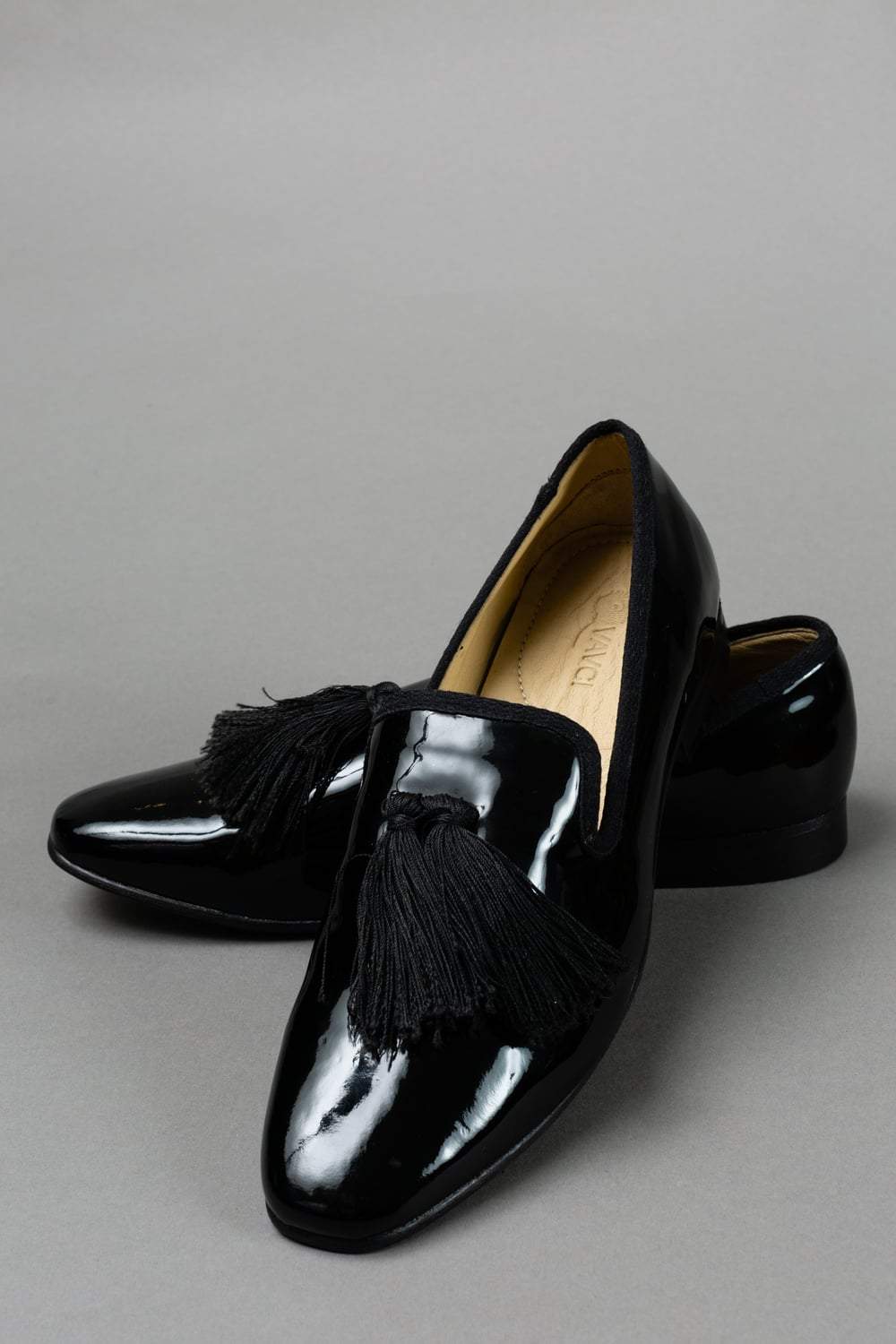 Black Patent Leather Slip-On Shoes