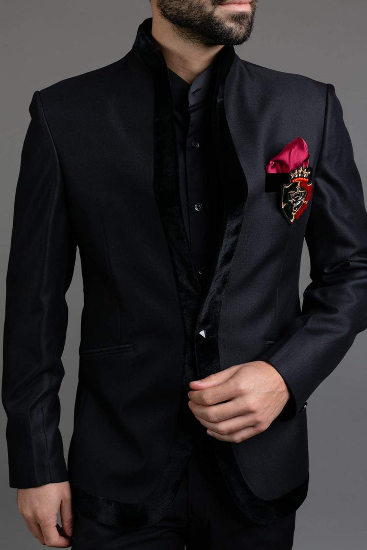 Black Single Button Jacket