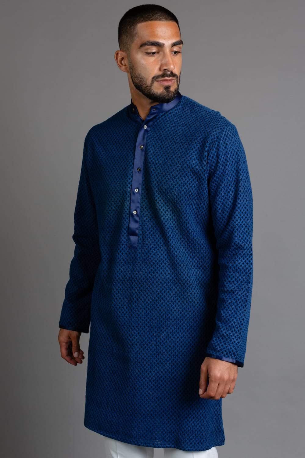 Blue Chikankari Classic Kurta