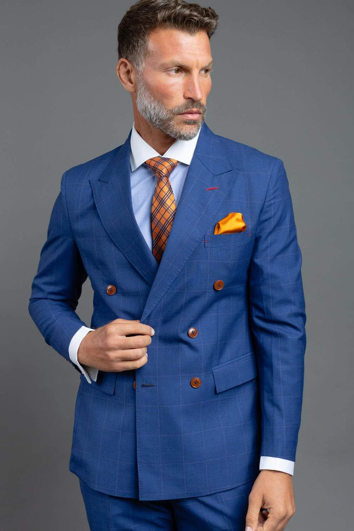 Blue Double Breasted Suit