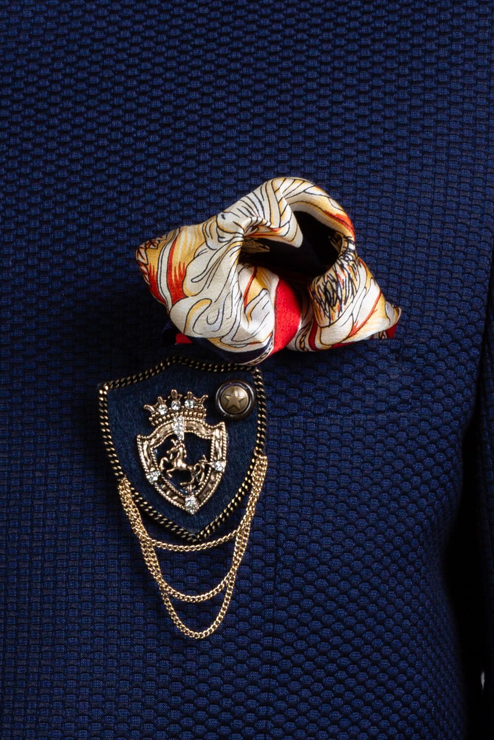 Blue Silk Bandhgala