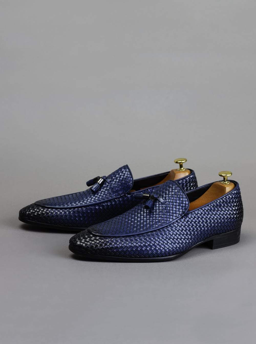 Blue Woven Loafer Shoes