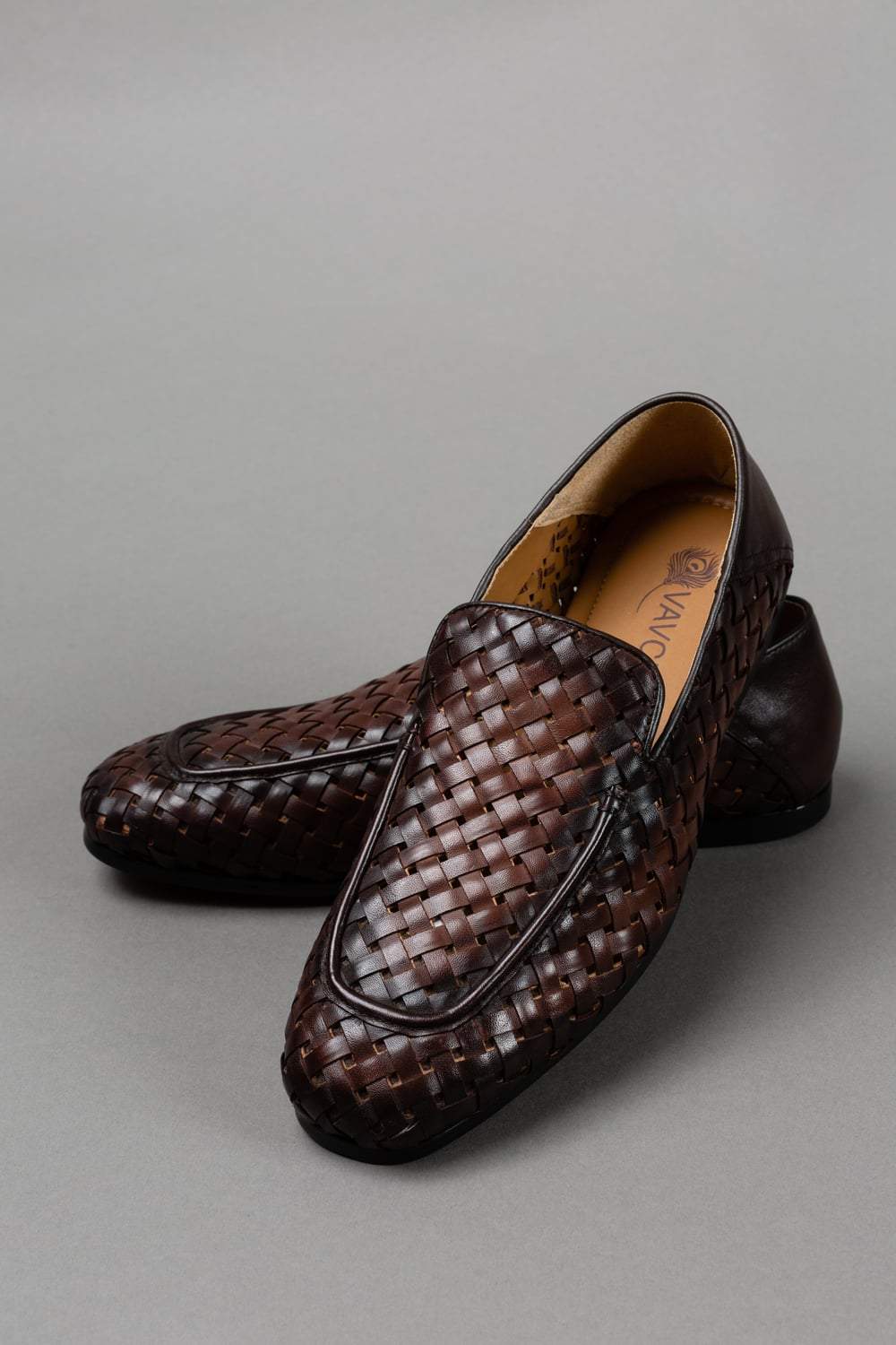 Brown Shaded Woven Shoes