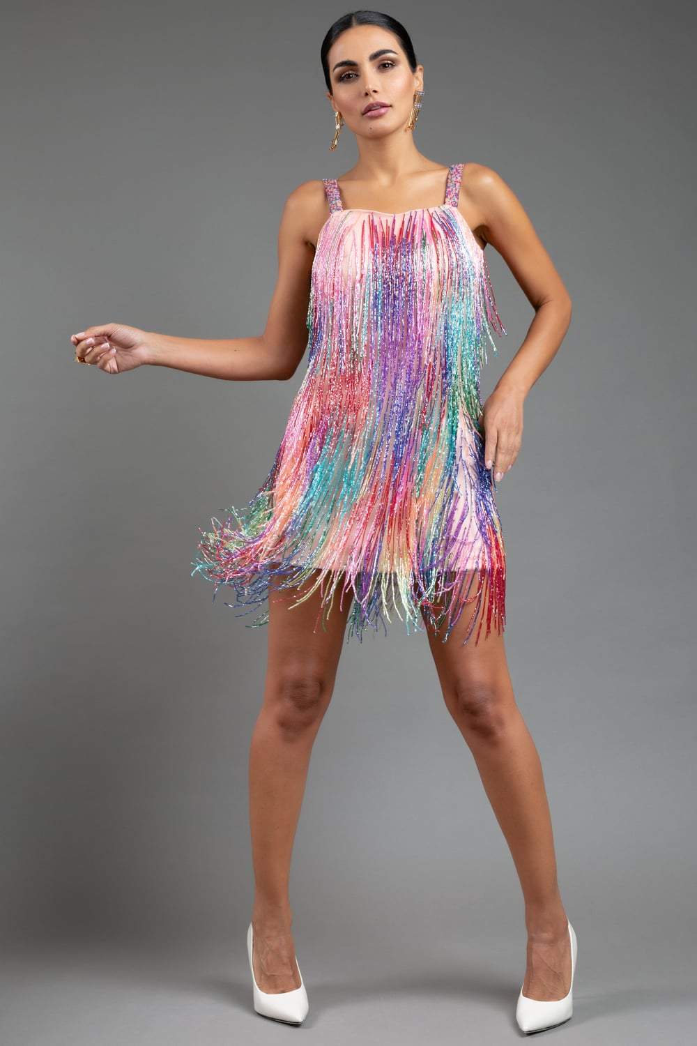Coral Tassel Dress