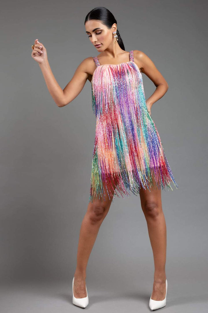 Coral Tassel Dress